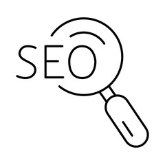 SEO Line Icon. Digital Marketing Icon Editable Stroke Vector Illustration