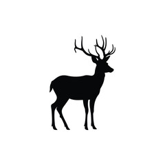 Obraz premium forest deer vector silhouette