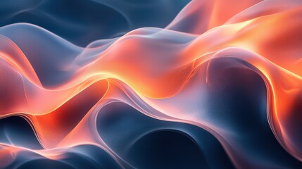 Obraz premium A vibrant, flowing wave of colors showcasing shades of blue and orange, evoking a sense of motion and fluidity.