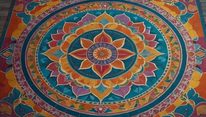 Colorful Mandala Artwork with Intricate Patterns and Vibrant Designs for Creative Spaces and Interiors