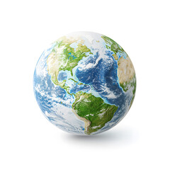 Fototapeta premium 3d Blue planet earth isolated on white background