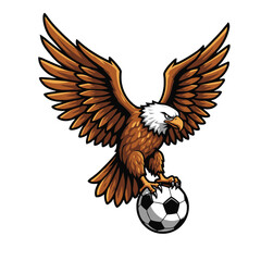 Obraz premium Eagle Holding Soccer Ball