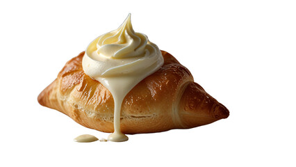 croissant with filling on a transparent background