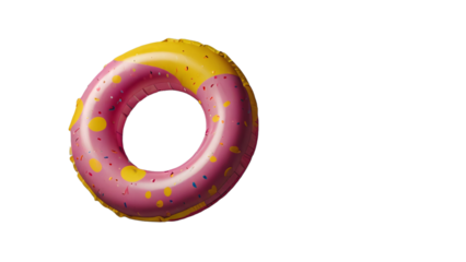 pink and yellow inflatable circle on a transparent background