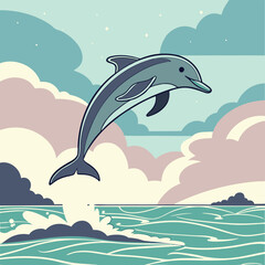 Obraz premium dolphin jumping in the sea