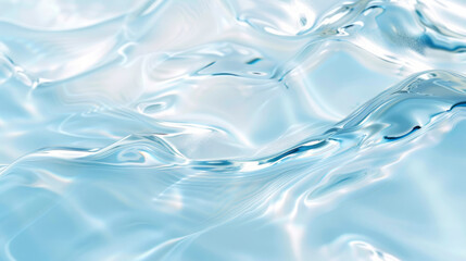 Light blue water ripples create an abstract, soft background texture with light and shadow, evoking a summer, refreshing, clean, fresh, cool, relaxing, peaceful spa banner.