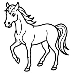 Obraz premium Line art horse on a transparent background