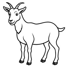 Fototapeta premium Cartoon goat illustration on a transparent background 
