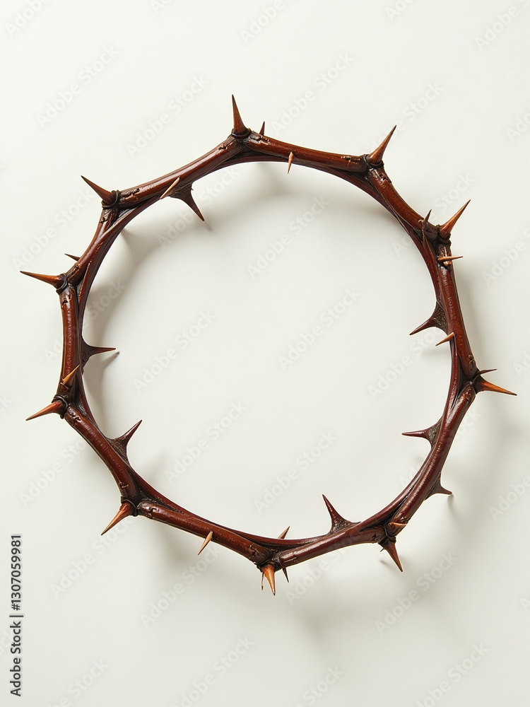 Poster Image Featuring Crown Of Thorns On A Light Background With Ample Space To Accommodate Text Overlay Or Design Elements Freely.