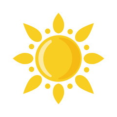 Sun symbol icon on isolated background. Vector illustration.