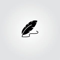Quill pen icon logo flat vector design