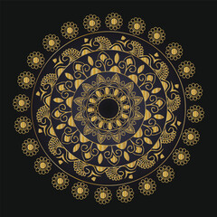 Luxury mandala background with golden arabesque