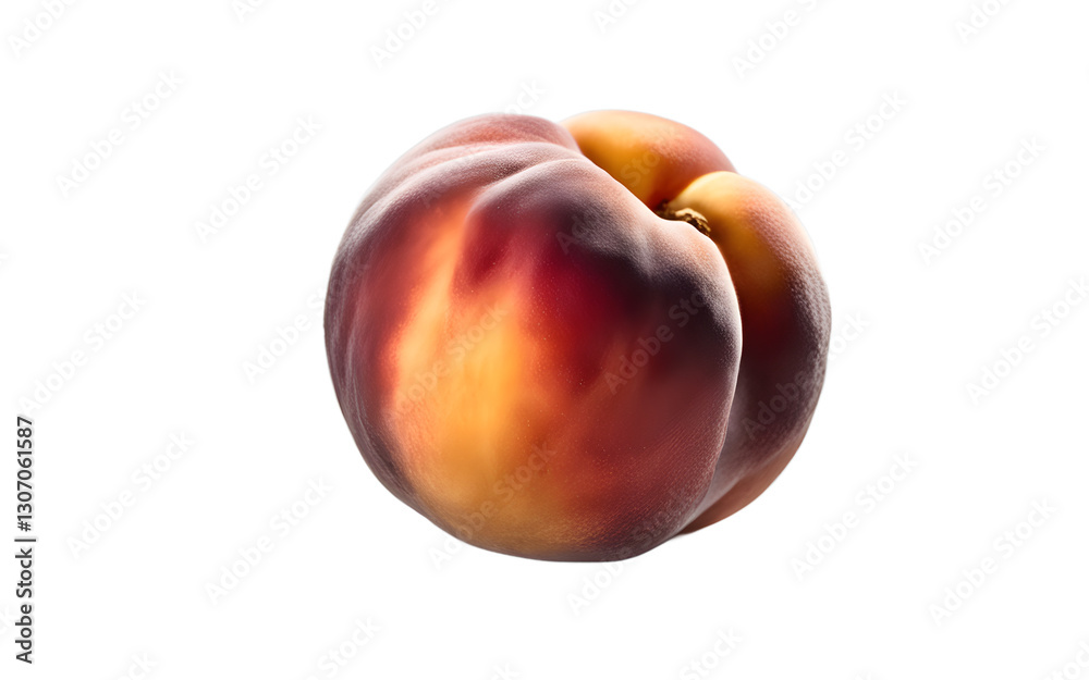 Aufkleber A ripe peach with a fuzzy skin, isolated on a empty plain background