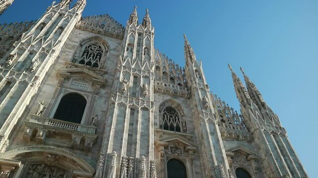 Video documentation of the architecture of the Duomo of Milan, Italy