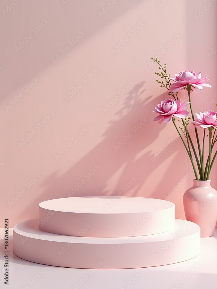 Poster elegant pedestal or platform with luxury design suitable for beauty and cosmetic product presentatio
