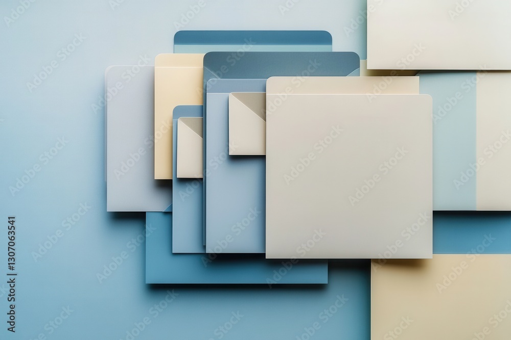 Poster Sleek paper art background with geometric shapes for professional presentation design and formal documentation Generative AI