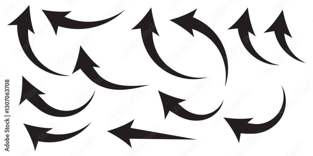 Canvas Prints curved arrow icons. curved arrows set. arrow symbol collection. vector