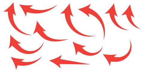 Curved arrow icon vector set. Collection of colorful right direction arrows symbol design.