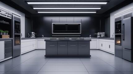 Modern Sleek Kitchen Design with Stainless Steel Appliances and Minimalist Aesthetics for Culinary Enthusiasts