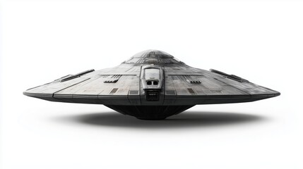 Alien spacecraft model isolated UFO ship design. AI generated
