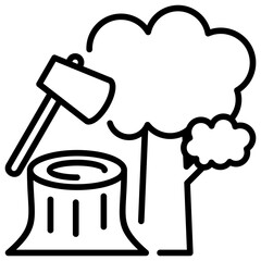 Deforestation Outline Icon