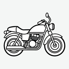 Fototapeta premium Motorcycle line art vector.
