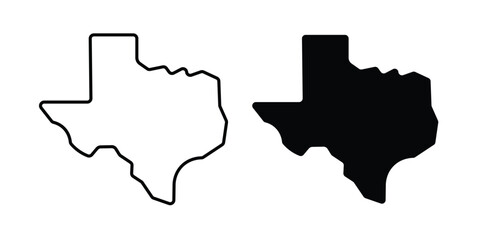 Texas State National Flag Map. High resolution Texas map icon set isolated on transparent background
