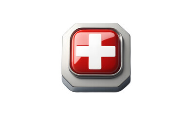 Fototapeta premium A hospital call button with an emergency alert symbol, isolated on a empty plain background