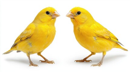 Two Yellow Birds Facing Each Other