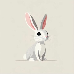 Vector illustration of a fluffy rabbit.