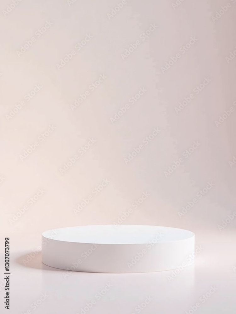 Poster abstract white and pastel colored 3d pedestal with round corners and subtle shadows for modern produ