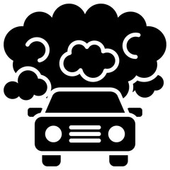 Vehicle Exhaust Glyph Icon