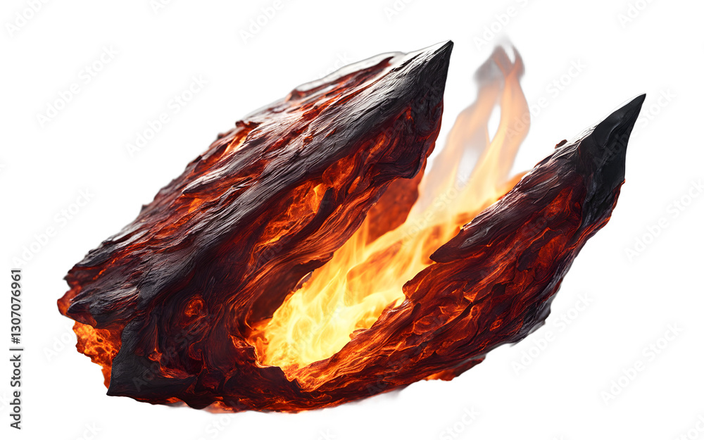 Poster A glowing ember symbolizing perseverance and inner fire, isolated on a empty plain background