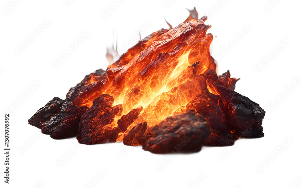 Aufkleber A glowing ember symbolizing perseverance and inner fire, isolated on a empty plain background