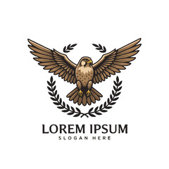 Eagle in Heraldic Design with Laurel Wreath Symbolizing Power and Excellence