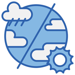 Climate Change Blue White Icon
