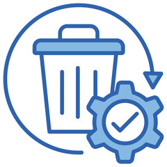 Waste Blue White Icon