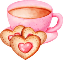 watercolor cookie tea cup