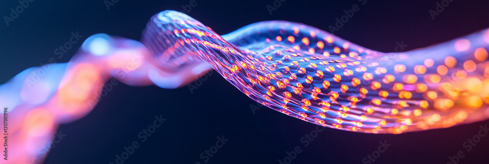 Poster hypnotic macro view capturing intricate, ghostly organic patterns cascading in slow motion,