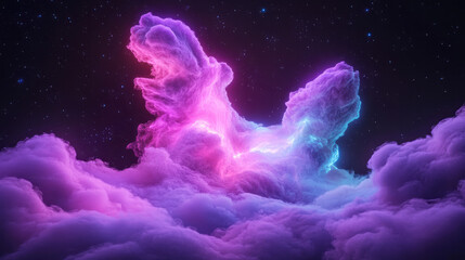 Obraz premium Dreamlike cascade of translucent organic forms, each pulsing with spectral light, evoking a