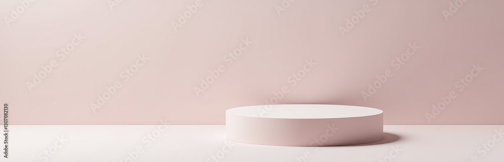 Aufkleber A Raised Display Platform With An Empty Background Is Used To Showcase A Single Cosmetic Product In A 3d Rendering.