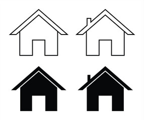 simple house icon, web home icon. vector illustration