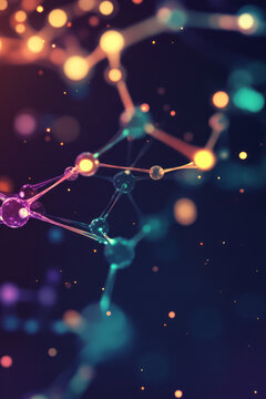 Ethereal digital illustration of interconnected molecular structures, with pulsating echo patterns