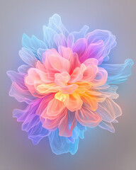 Obraz premium Surreal kinetic sculpture of microscopic cells swirling in a vortex, ambient neon glow, intricate