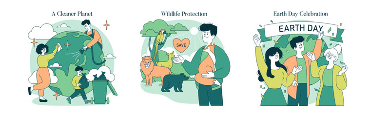 Earth Day. Flat Vector Illustration