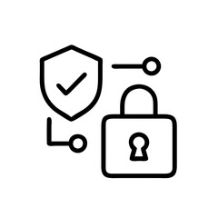 Security Shield Vector Line Icon Set. Security shield outline symbols with check mark and padlock. Editable Stroke. Pixel Perfect. Safety Vector Line Icon Set. Security and Protection Editable Stroke
