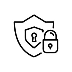 Safety, security, protection thin line icons. For website marketing design, logo, app, template, ui, etc. Vector illustration.  Set of lock icons. Illustrations depicting various types of locks.
