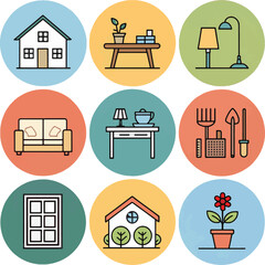 Home and Garden Essentials Icon Set

