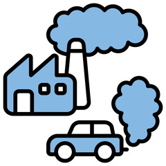 Pollution Blue Black Icon