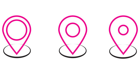 red pin point. map address location pointer symbol